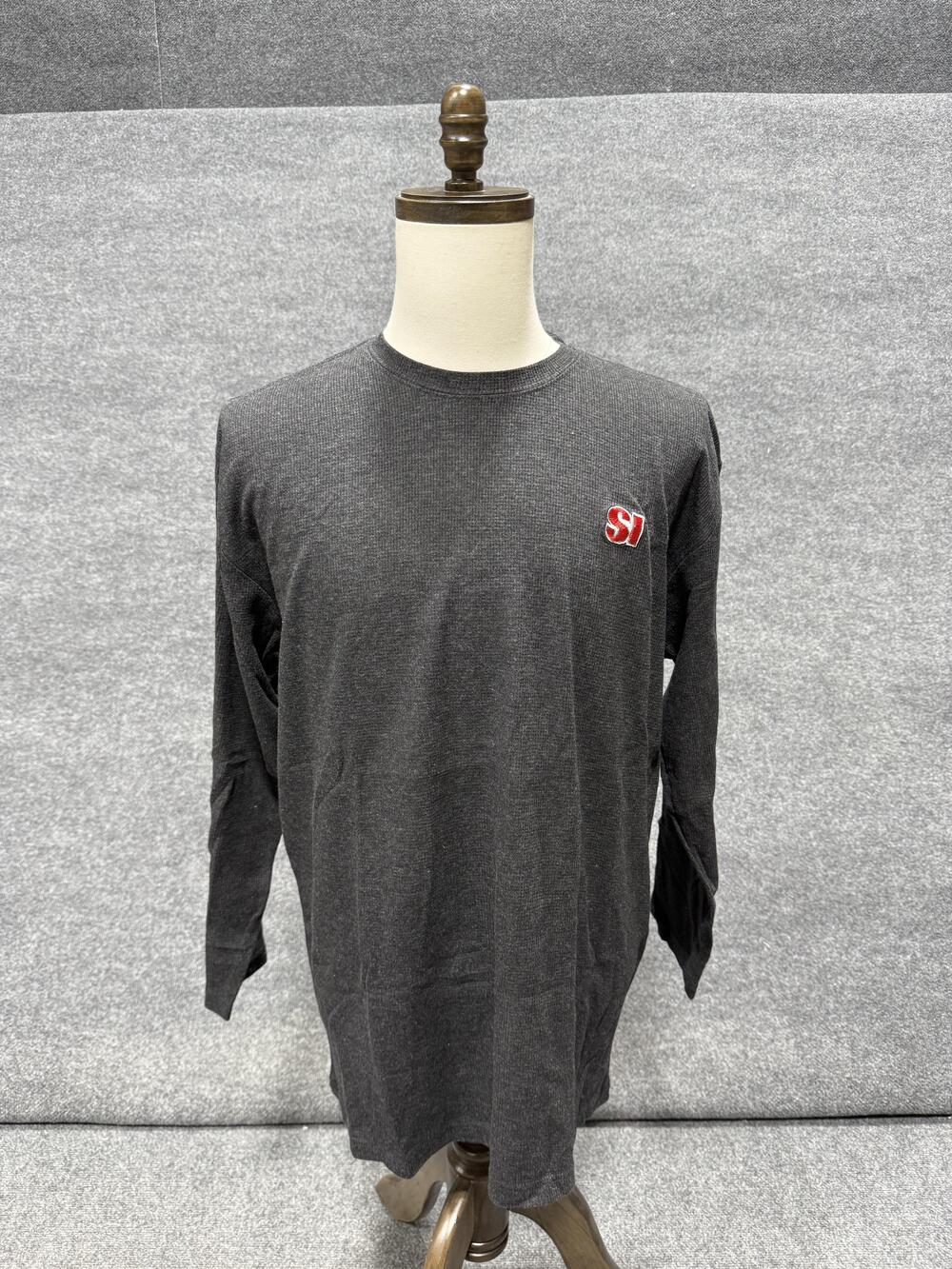 Sports Illustrated Shirt Mens XL Gray Long Sleeve Waffle Knit Thermal SI Logo